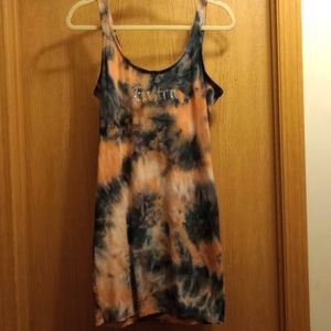 Rue 21 tie dye black gray and orange cute dress size L